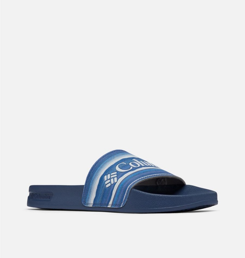 Blue Men's Columbia Hood River Slide Sandals | SZDXH-1859