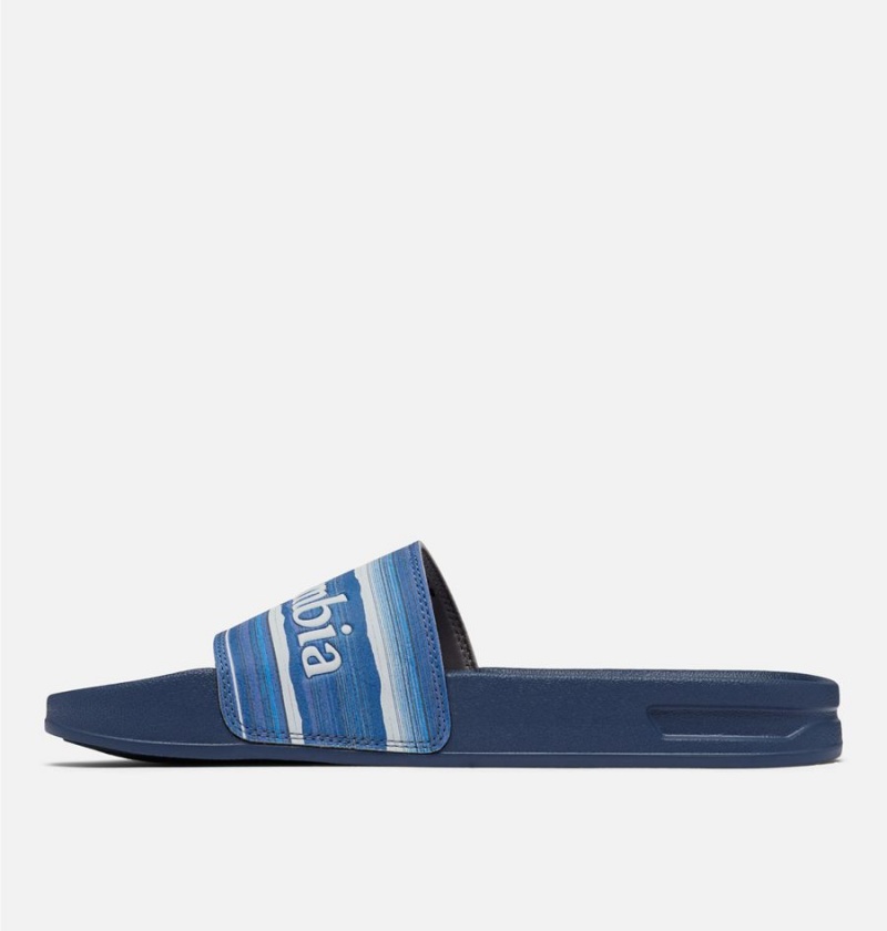 Blue Men's Columbia Hood River Slide Sandals | SZDXH-1859