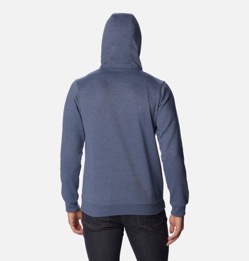 Blue Men's Columbia Keyhole Peak Logo Hoodie | ABDVR-1640