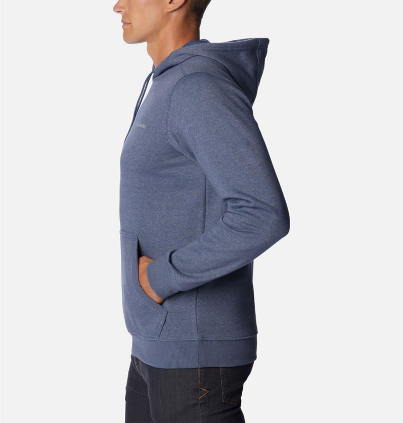 Blue Men's Columbia Keyhole Peak Logo Hoodie | ABDVR-1640