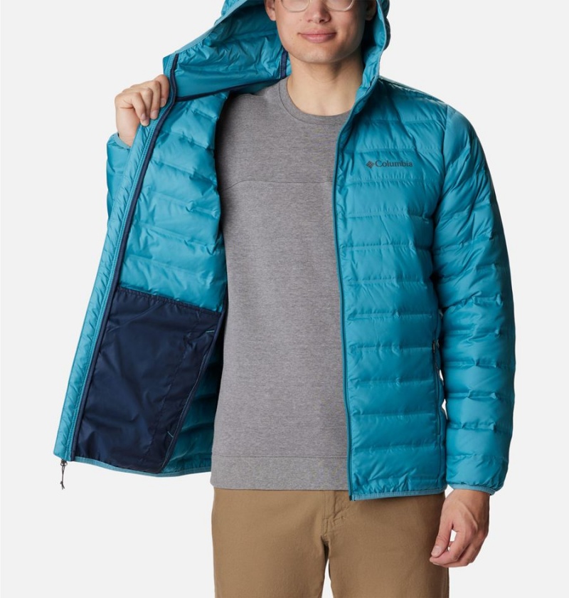 Blue Men's Columbia Lake 22 Hooded Insulated Puffer Jacket | RYMSE-1087