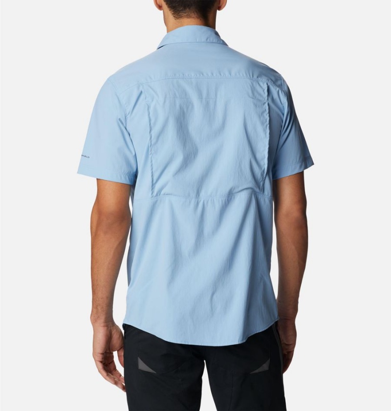 Blue Men's Columbia Newton Ridge II Short Sleeve Shirt | VEDPY-4580