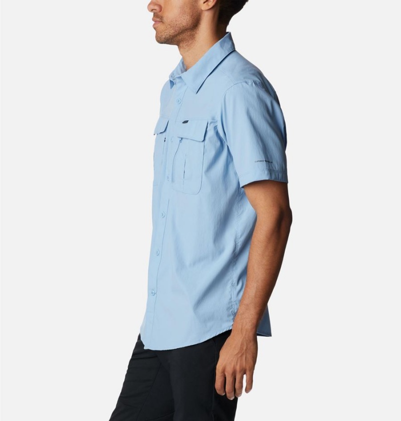 Blue Men's Columbia Newton Ridge II Short Sleeve Shirt | VEDPY-4580