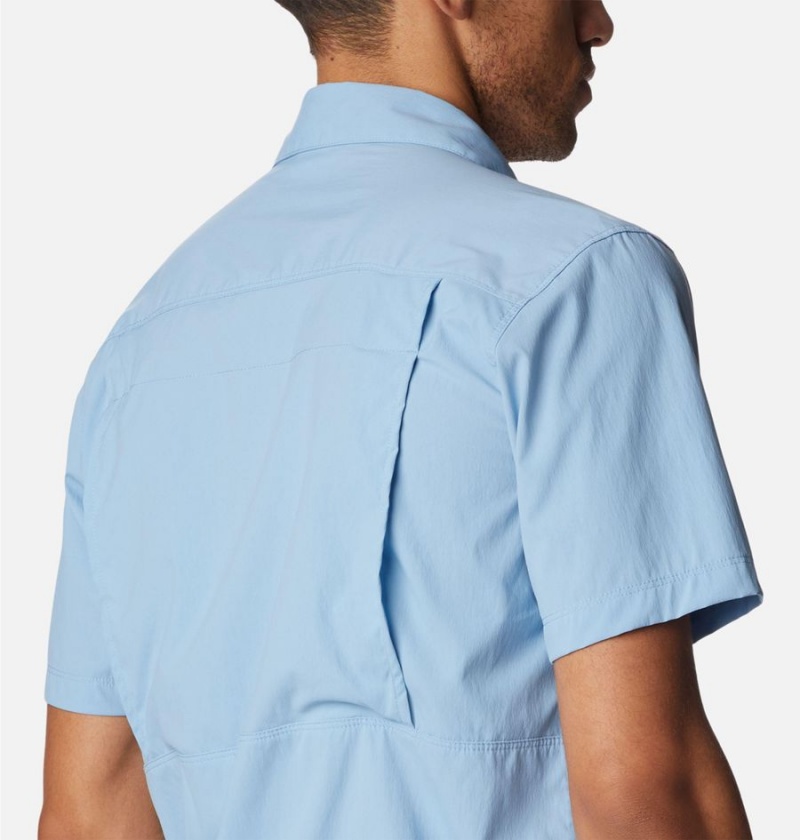 Blue Men's Columbia Newton Ridge II Short Sleeve Shirt | VEDPY-4580