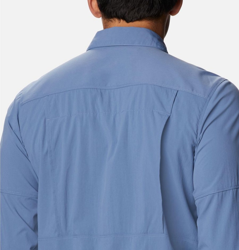 Blue Men's Columbia Newton Ridge Long Sleeve Shirt | JOZTV-5902