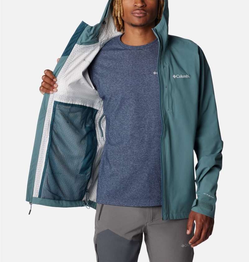 Blue Men's Columbia Omni-Tech Ampli-Dry Shell Rain Jacket | UPSOZ-2403