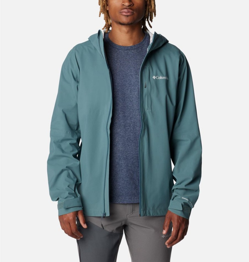 Blue Men's Columbia Omni-Tech Ampli-Dry Shell Rain Jacket | UPSOZ-2403