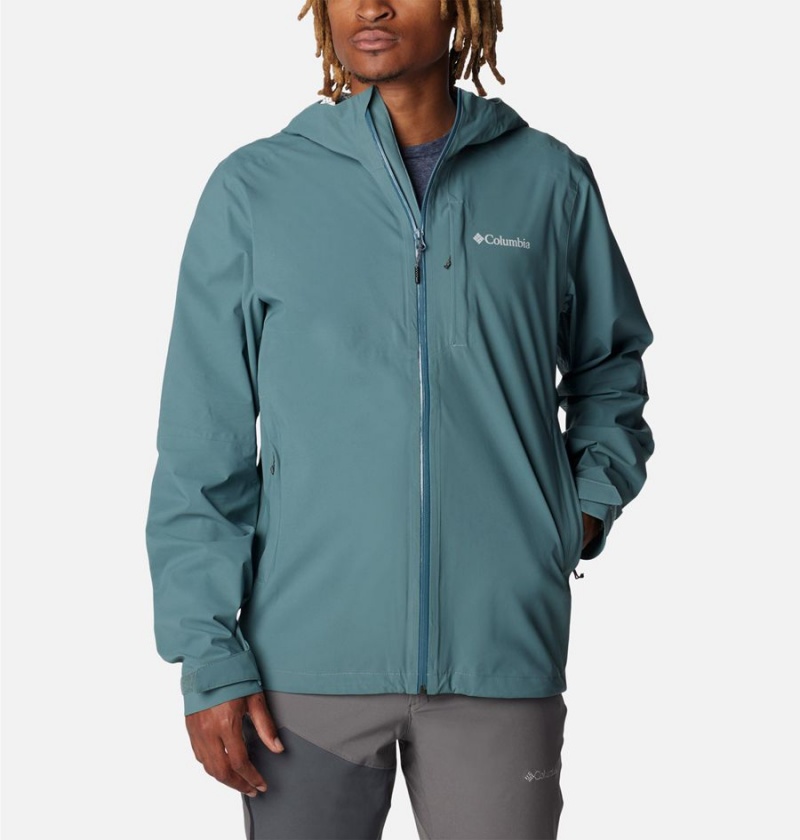 Blue Men\'s Columbia Omni-Tech Ampli-Dry Shell Rain Jacket | UPSOZ-2403