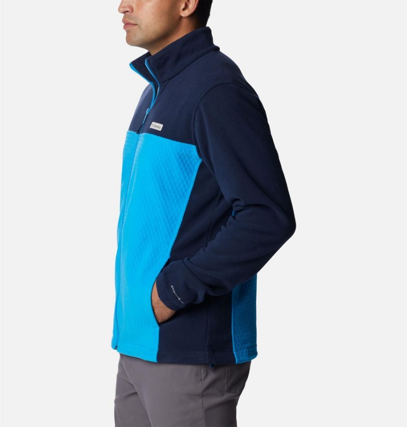 Blue Men's Columbia Overlook Trail Full Zip Fleece Jacket | IFHNV-8046