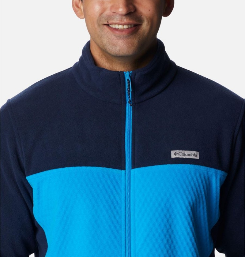 Blue Men's Columbia Overlook Trail Full Zip Fleece Jacket | IFHNV-8046