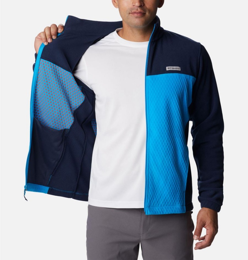 Blue Men's Columbia Overlook Trail Full Zip Fleece Jacket | IFHNV-8046