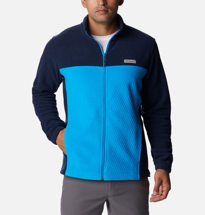 Blue Men\'s Columbia Overlook Trail Full Zip Fleece Jacket | IFHNV-8046