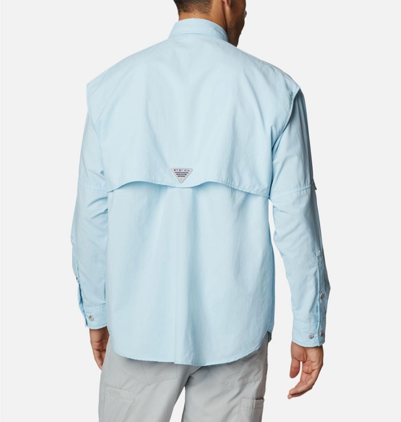 Blue Men's Columbia PFG Bahama II Long Sleeve Shirt | SCLMH-6378