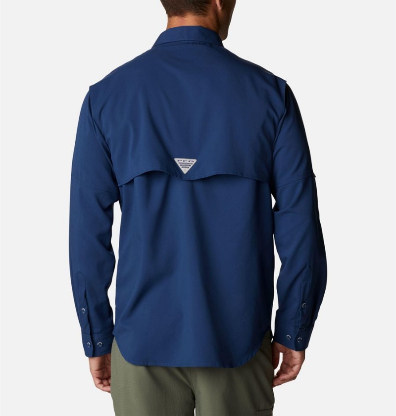 Blue Men's Columbia PFG Blood and Guts IV Woven Long Sleeve Shirt | UCPWB-5730