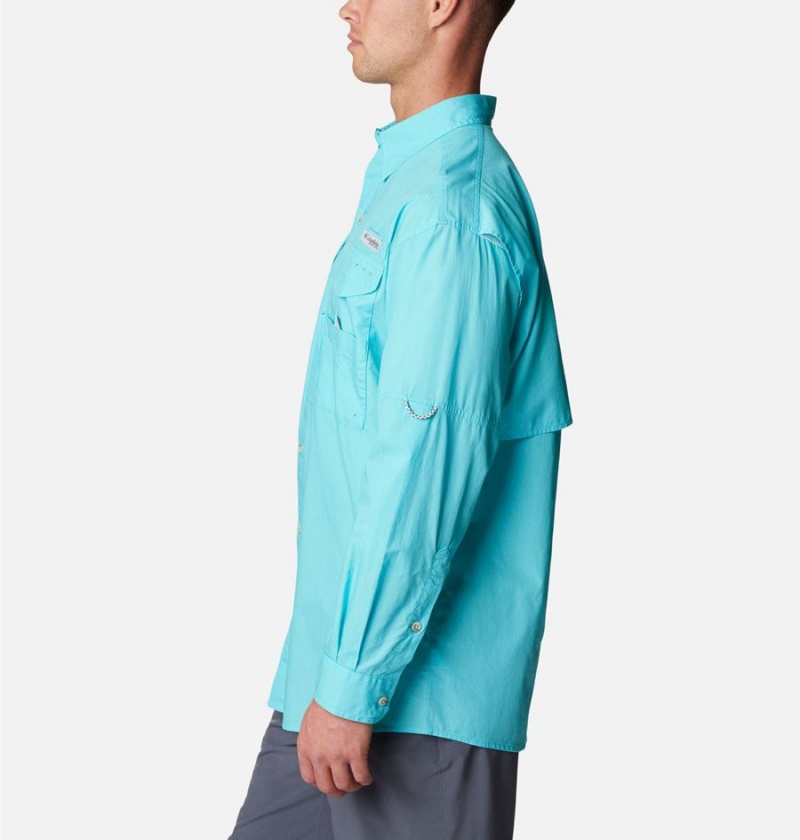 Blue Men's Columbia PFG Bonehead Long Sleeve Shirt | DELAT-4065