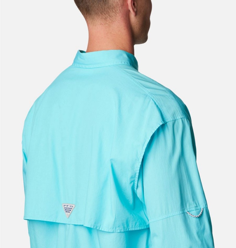 Blue Men's Columbia PFG Bonehead Long Sleeve Shirt | DELAT-4065