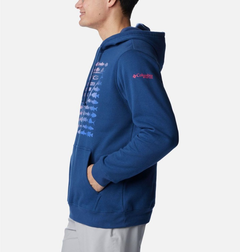 Blue Men's Columbia PFG Elements Hoodie | RFIJU-1467