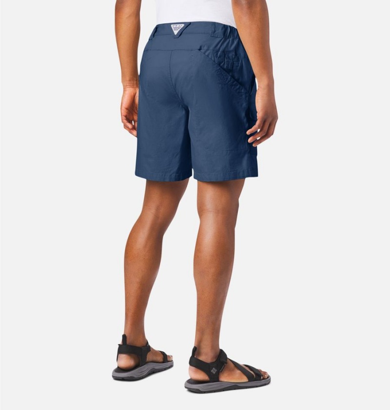 Blue Men's Columbia PFG Half Moon III Shorts | FIWGC-2103