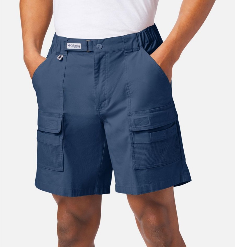 Blue Men's Columbia PFG Half Moon III Shorts | FIWGC-2103