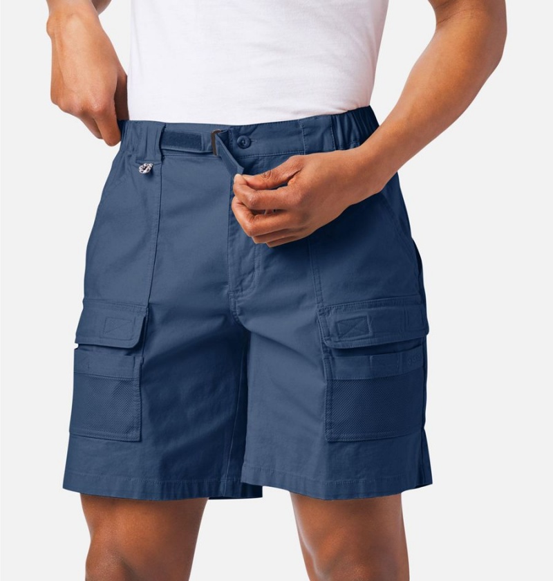 Blue Men's Columbia PFG Half Moon III Shorts | FIWGC-2103