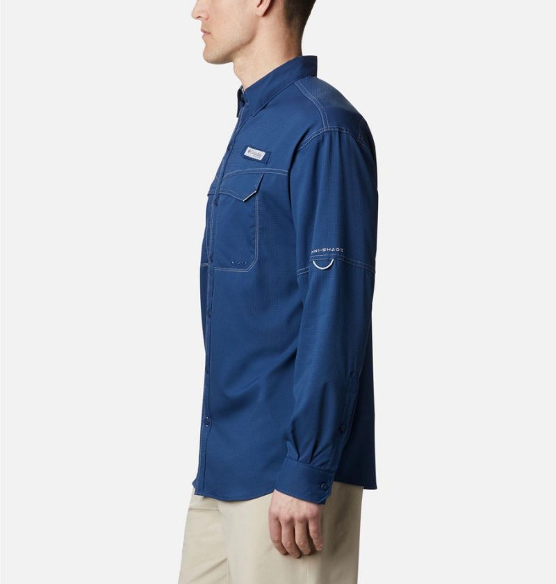 Blue Men's Columbia PFG Low Drag Offshore Long Sleeve Shirt | AQVXI-4961