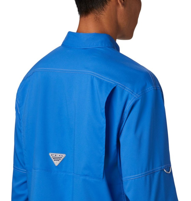 Blue Men's Columbia PFG Low Drag Offshore Long Sleeve Shirt | BLEDS-5382