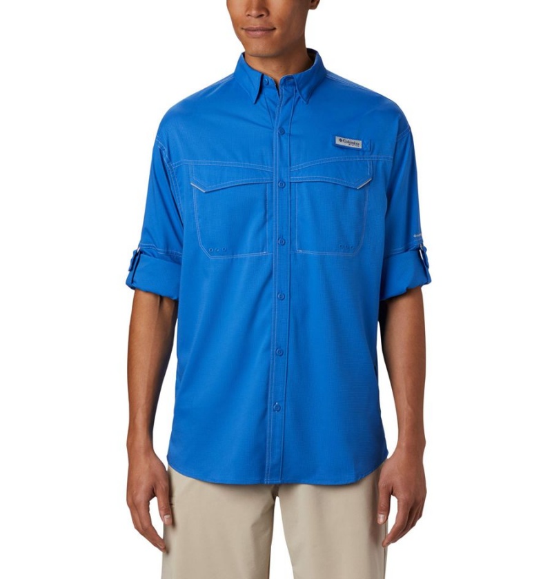 Blue Men's Columbia PFG Low Drag Offshore Long Sleeve Shirt | BLEDS-5382