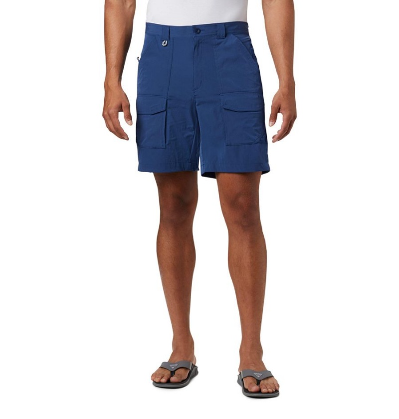 Blue Men\'s Columbia PFG Permit III Shorts | TJBKY-2364