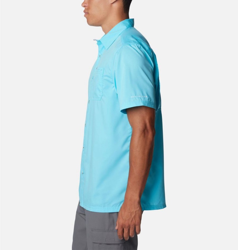 Blue Men's Columbia PFG Slack Tide Camp Shirt | FVESI-1350