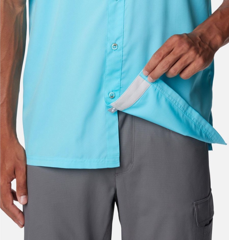 Blue Men's Columbia PFG Slack Tide Camp Shirt | FVESI-1350