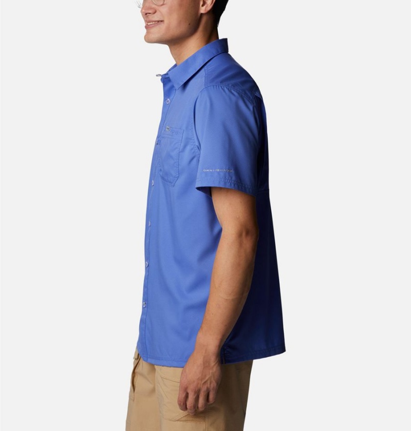 Blue Men's Columbia PFG Slack Tide Camp Shirt | HOWSJ-2740