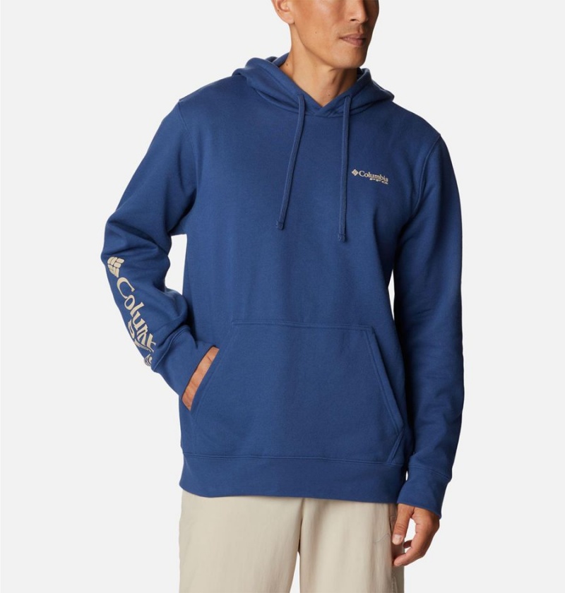 Blue Men's Columbia PFG Sleeve II Graphic Hoodie | BTEUW-6301