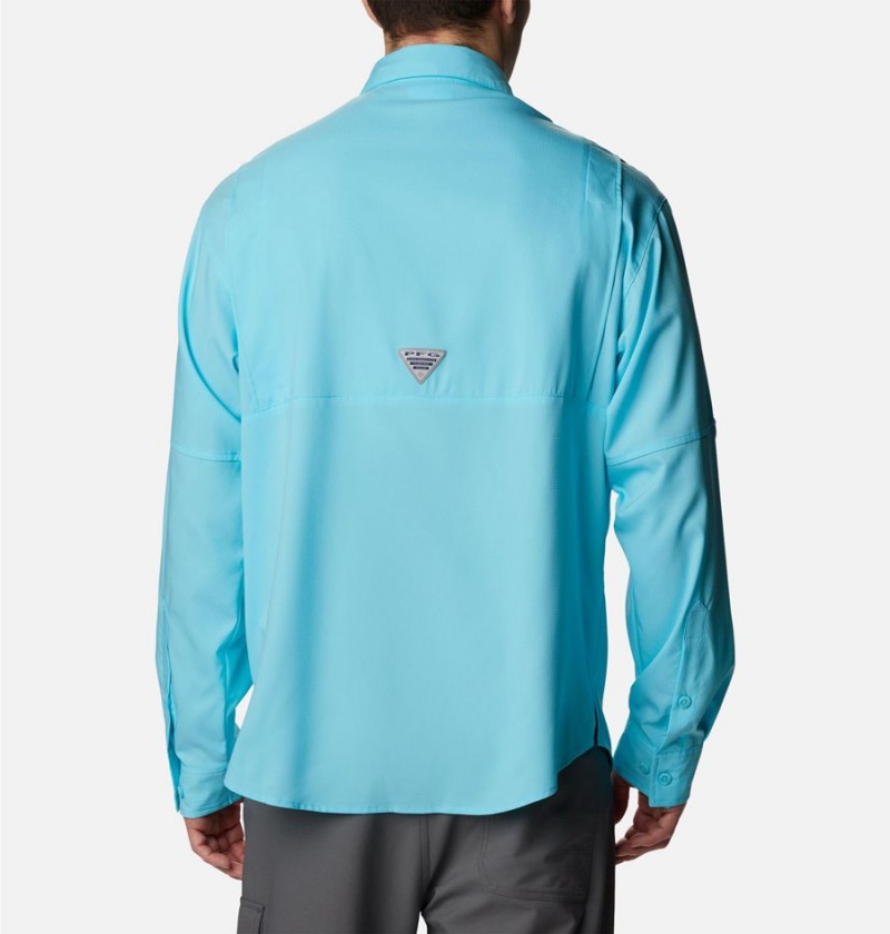 Blue Men's Columbia PFG Tamiami II Long Sleeve Shirt | WEHAD-2659