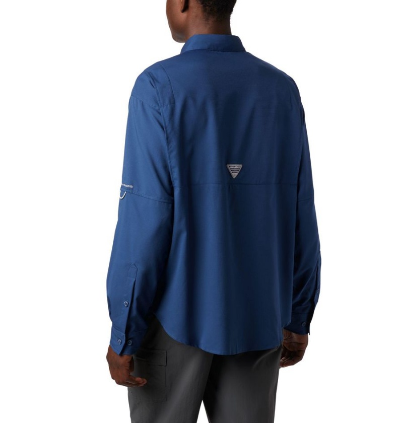 Blue Men's Columbia PFG Tamiami II Long Sleeve Shirt | JTIOF-4073