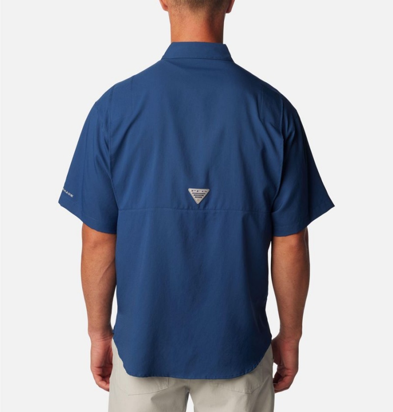 Blue Men's Columbia PFG Tamiami II Short Sleeve Shirt | MEQRT-7850