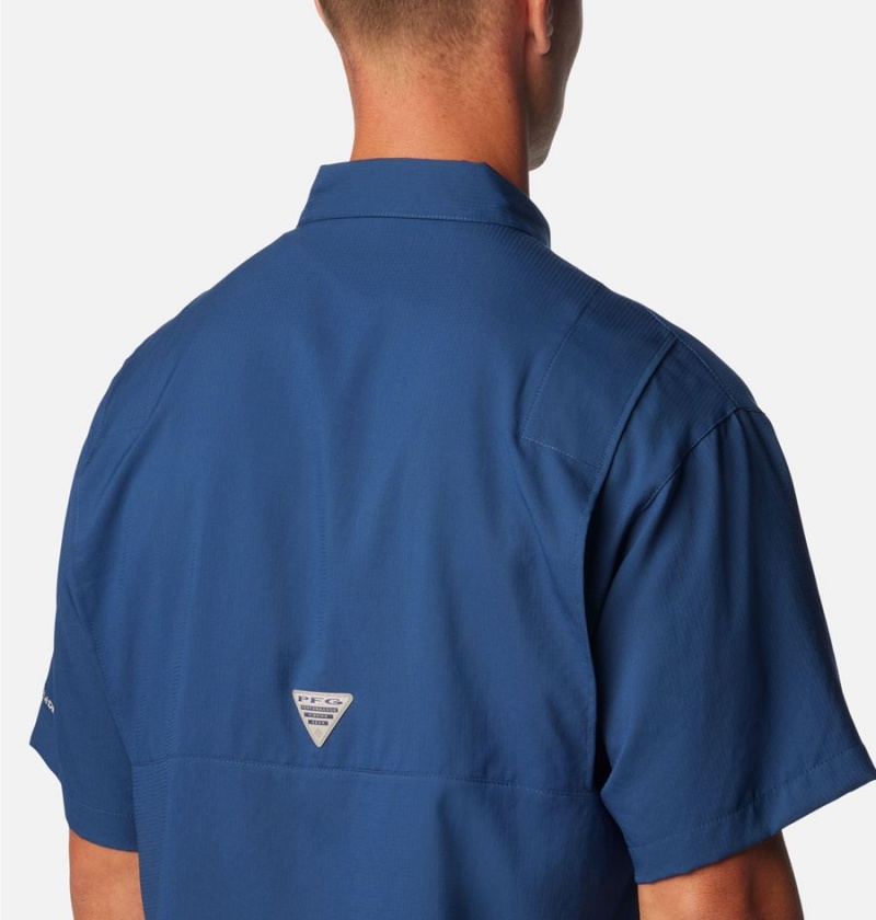 Blue Men's Columbia PFG Tamiami II Short Sleeve Shirt | MEQRT-7850