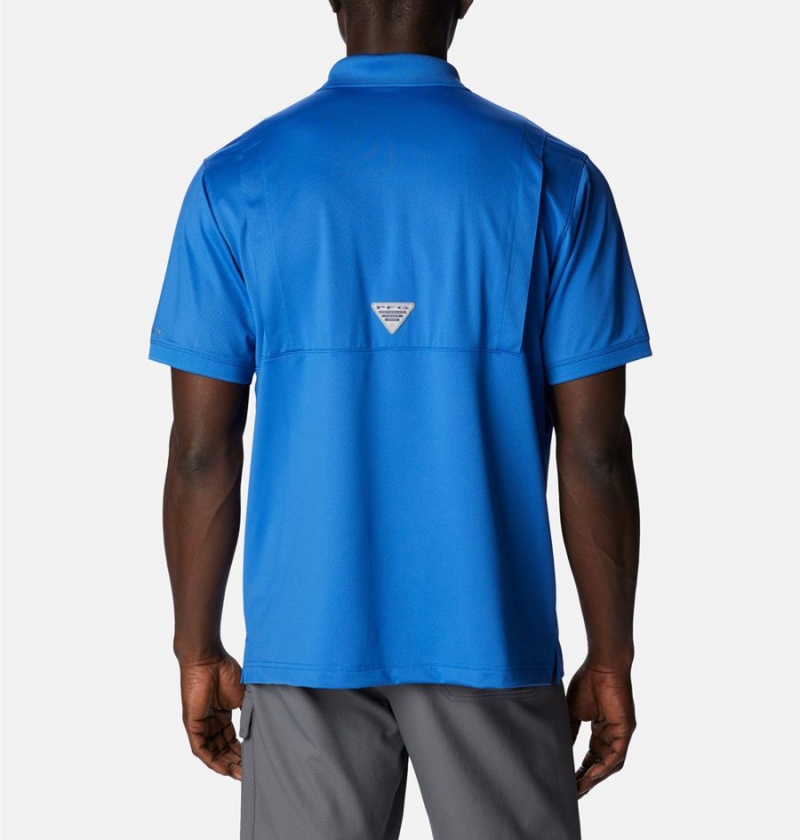 Blue Men's Columbia PFG Tamiami Polo Shirt | XFCGE-9270