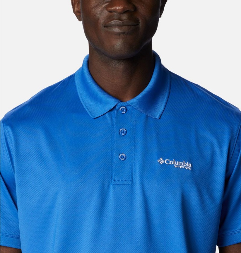 Blue Men's Columbia PFG Tamiami Polo Shirt | XFCGE-9270