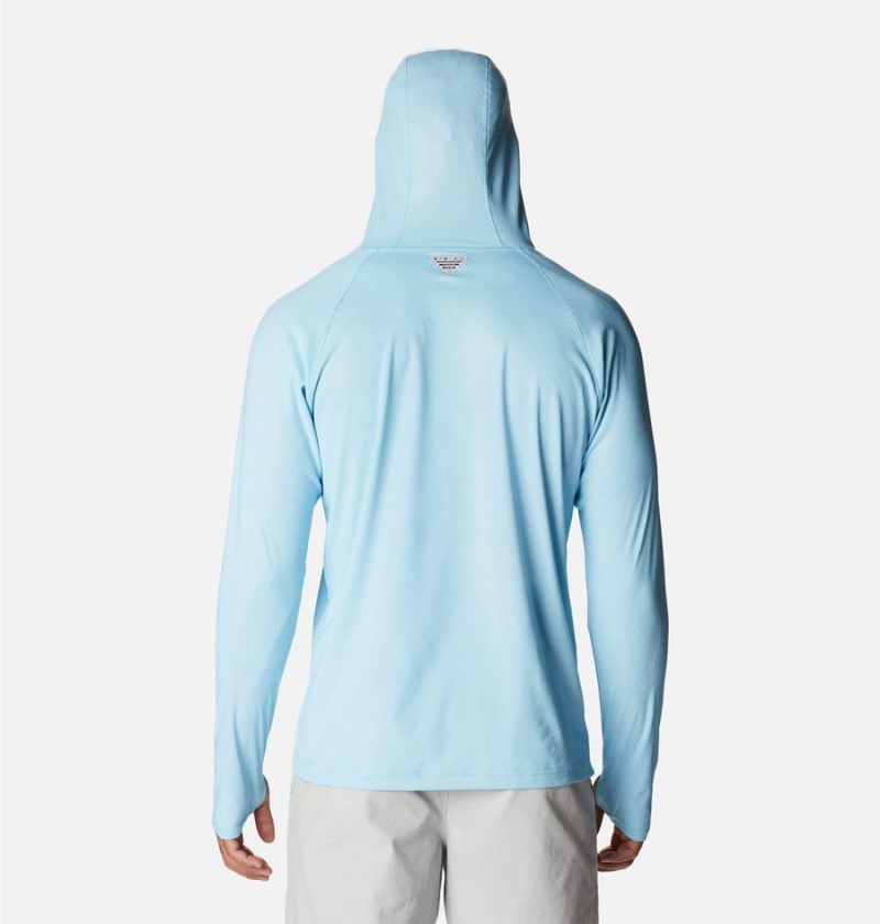 Blue Men's Columbia PFG Terminal Deflector Ice Hoodie | FOYKE-3564