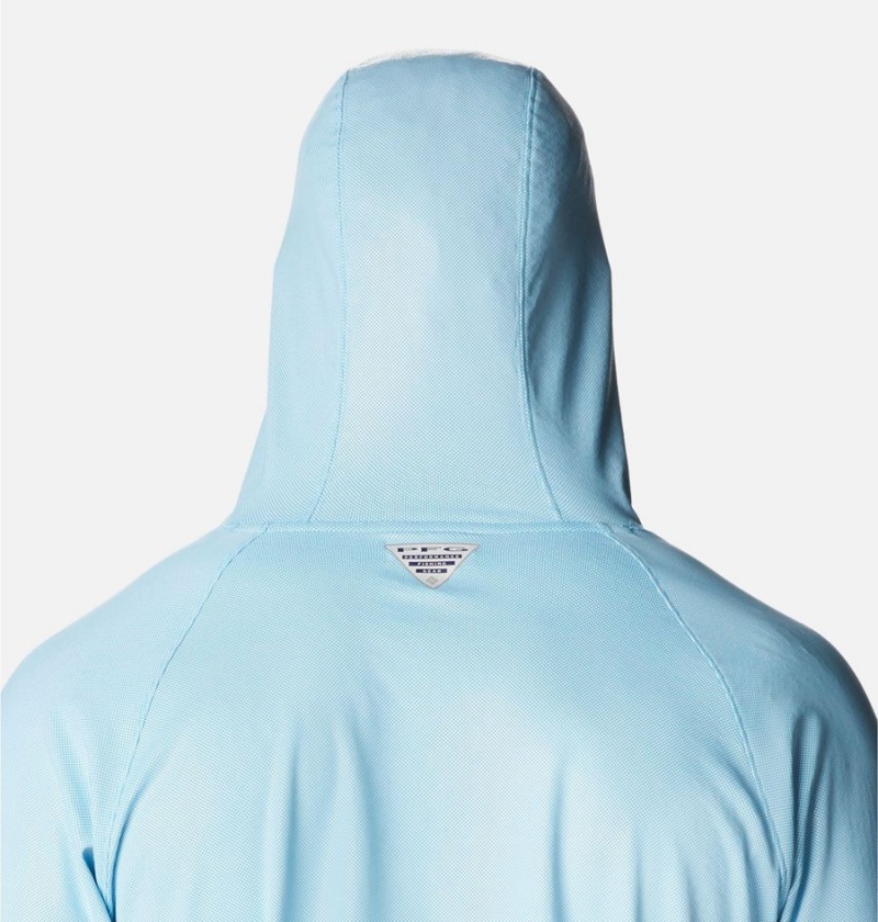 Blue Men's Columbia PFG Terminal Deflector Ice Hoodie | FOYKE-3564