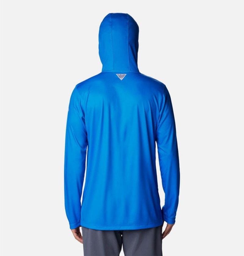 Blue Men's Columbia PFG Terminal Tackle Fish Flag Hoodie | GEWTP-4206