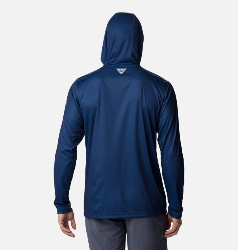 Blue Men's Columbia PFG Terminal Tackle Hooks Hoodie | RXZGP-1074