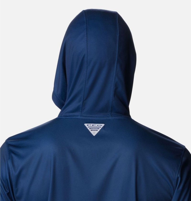 Blue Men's Columbia PFG Terminal Tackle Hooks Hoodie | RXZGP-1074