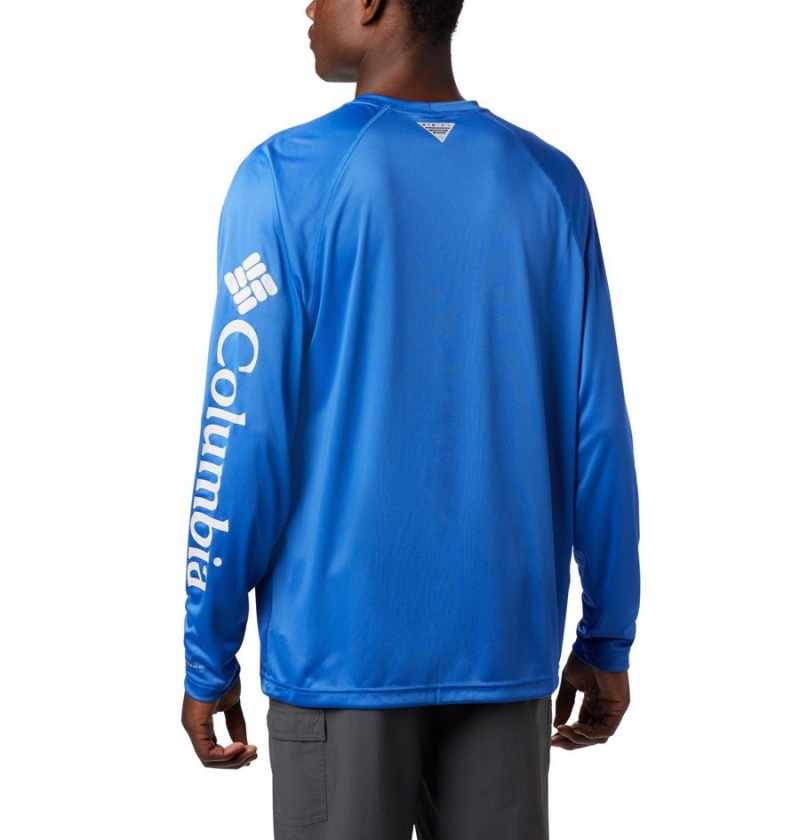 Blue Men's Columbia PFG Terminal Tackle Long Sleeve T-Shirt | KTCLZ-8732