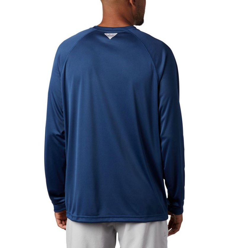 Blue Men's Columbia PFG Terminal Tackle Long Sleeve T-Shirt | KLXPA-8506