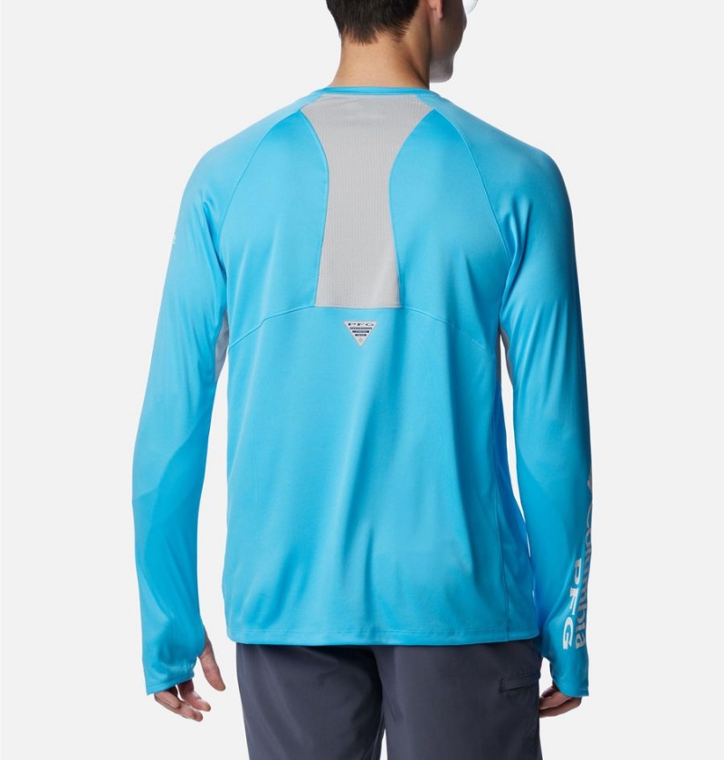 Blue Men's Columbia PFG Terminal Tackle Vent Long Sleeve T-Shirt | EHNLC-1723