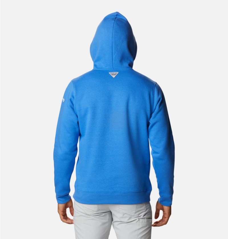 Blue Men's Columbia PFG Triangle II Hoodie | SFNZV-4735