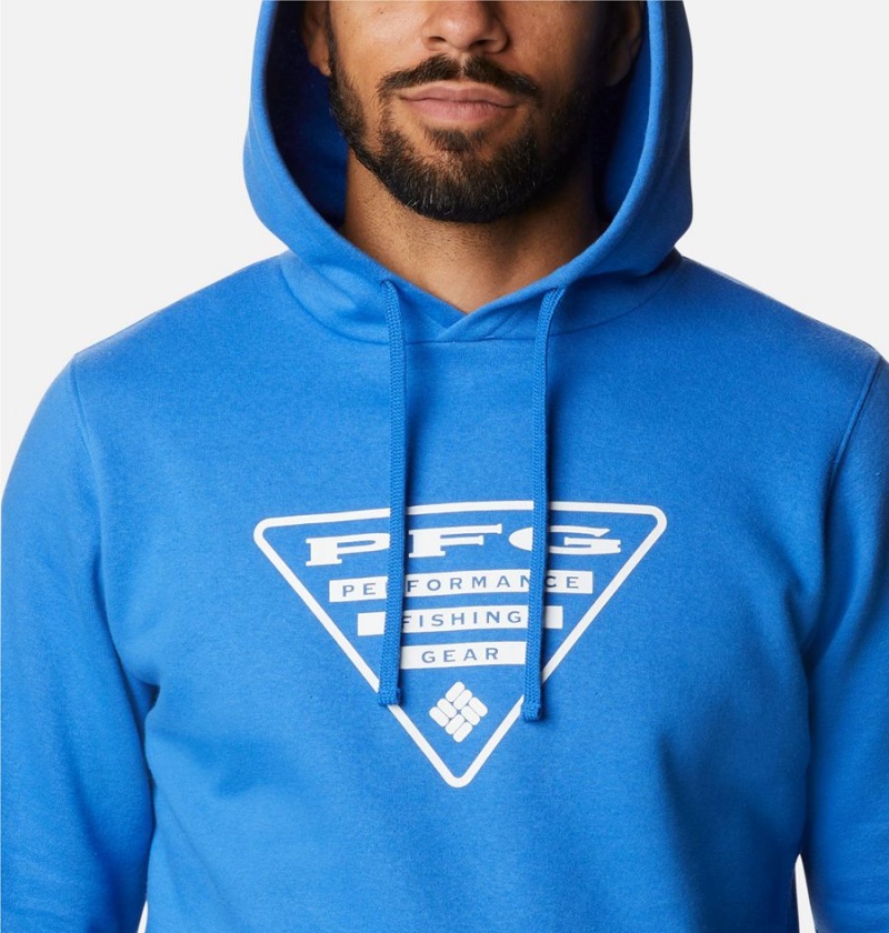 Blue Men's Columbia PFG Triangle II Hoodie | SFNZV-4735