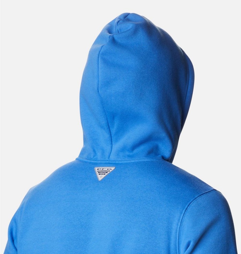 Blue Men's Columbia PFG Triangle II Hoodie | SFNZV-4735