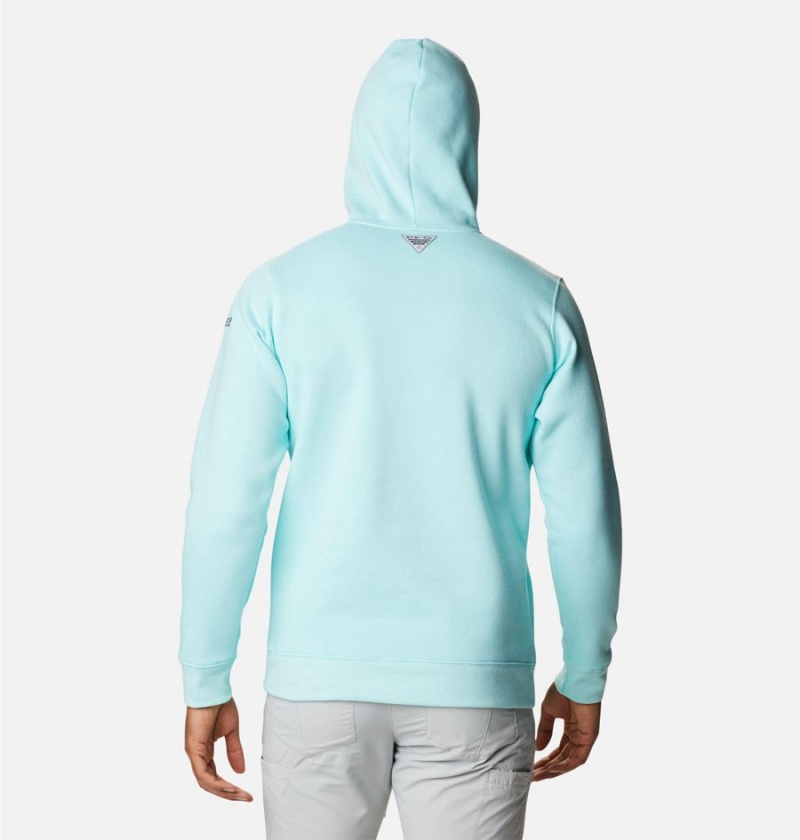 Blue Men's Columbia PFG Triangle II Hoodie | SQNYG-6821